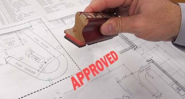 Approved site plans for a commercial project
