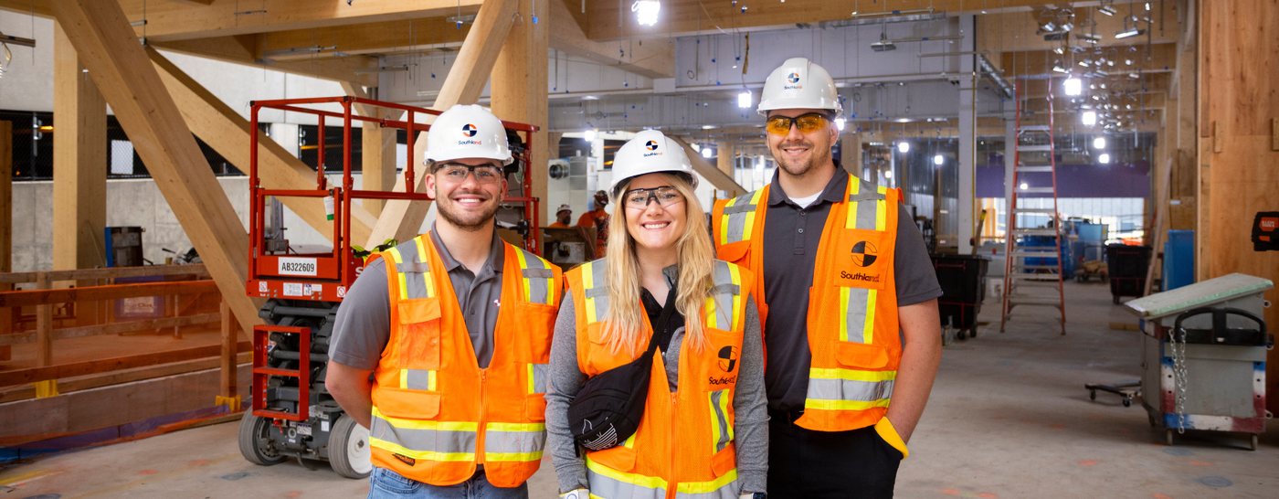 Project team on site at a commercial build-out